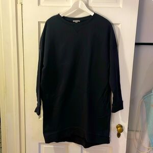 COS dark navy blue sweater dress, size M, with pockets, terry cotton fabric